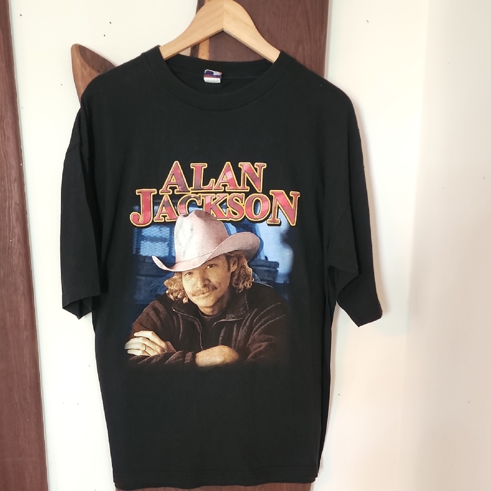 Alan Jackson Black Graphic Tour Tee Size XXL